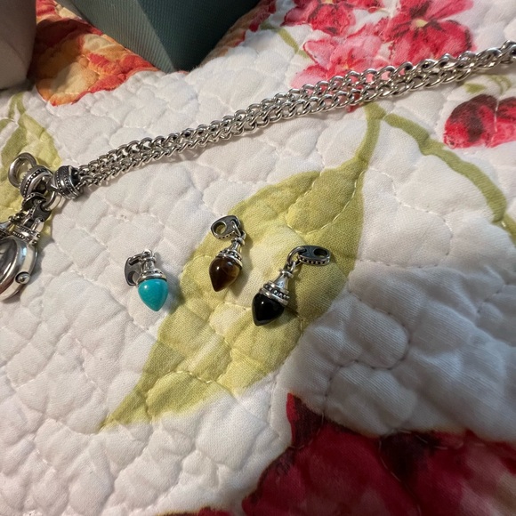 ESSLISSI Sterling Silver and Authentic Gem Charm Watch - Picture 9 of 11